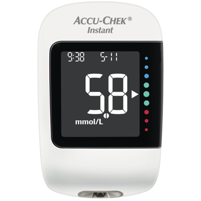 Bild som visar Accu-Chek Instant-blodsockermätare, avsedd för personer med diabetes
