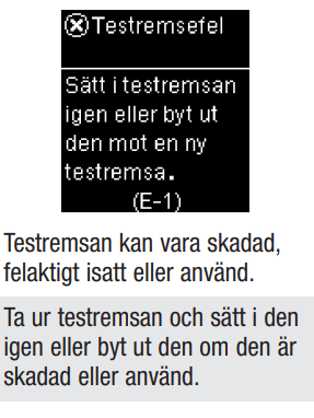 Accu-Chek Guide felkod E-1