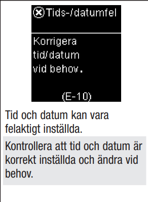 Accu-Chek Guide felkod E-10