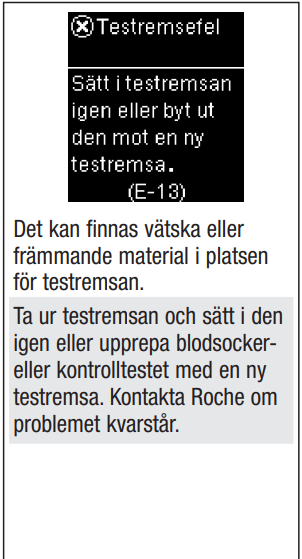 Accu-Chek Guide felkod E-13