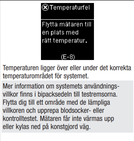 Accu-Chek Guide felkod E-8