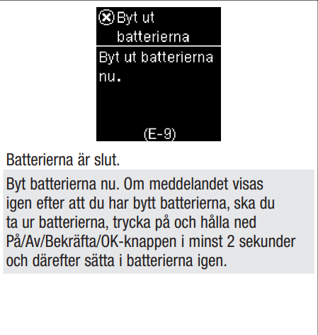 Accu-Chek Guide felkod E-9