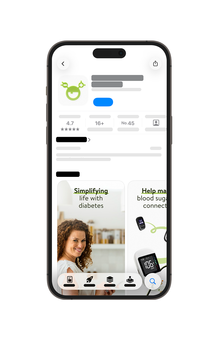 Skärmdump av nedladdningssidan för mySugr i appbutiken.