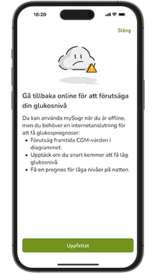 Anslut till internet igen för att förutsäga din glukosnivå