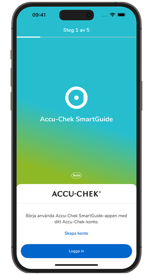Skärmdump av inloggningsskärmen för SmartGuide-appen.