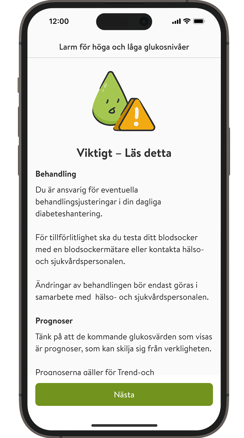  Informationsskärm med viktig information.