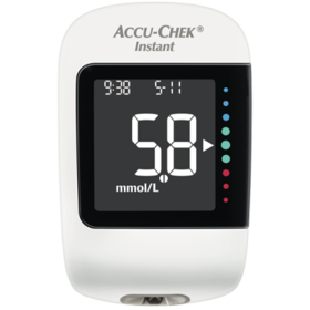 Bild som visar Accu-Chek Instant-blodsockermätare, avsedd för personer med diabetes