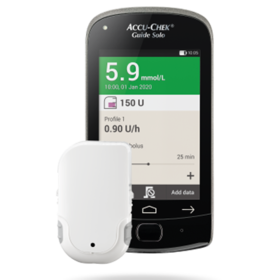 Bilden visar Accu-Chek Solo mikropump system, avsedd för personer med diabetes