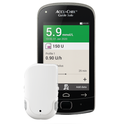 Bilden visar Accu-Chek Solo mikropump system, avsedd för personer med diabetes