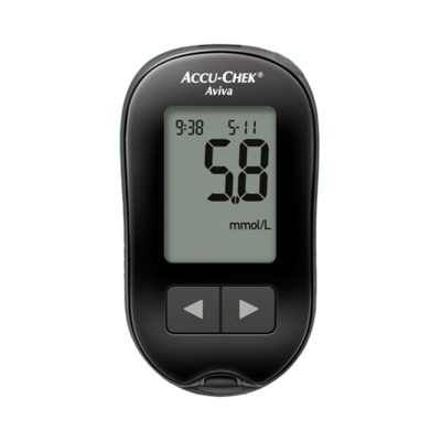 Bild som visar Accu-Chek Aviva blodsockermätare, designad för personer med diabetes