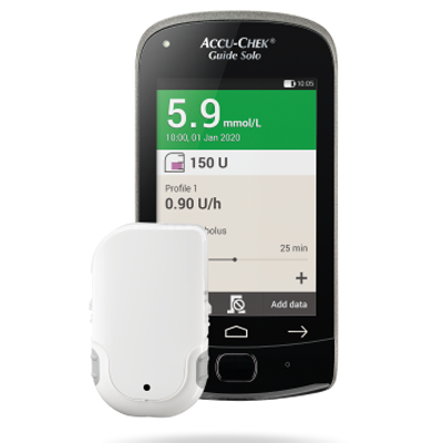 Bilden visar Accu-Chek Solo mikropump system, avsedd för personer med diabetes