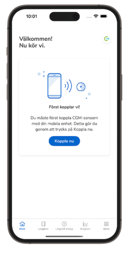 Skärmdump av skärmen Parkoppla nu i SmartGuide-appen.