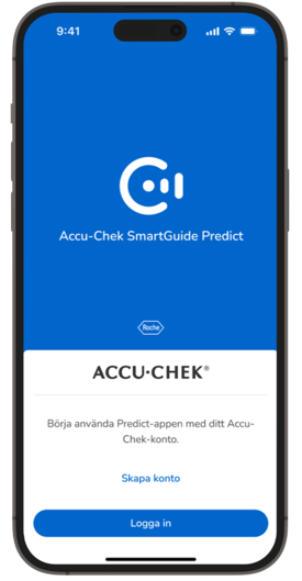 Skärmdump av inloggningsskärmen i SmartGuide Predict-appen.