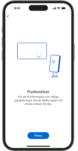 Skärmdump av notisskärmen i SmartGuide Predict-appen.