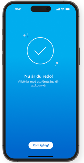 Skärmdump av SmartGuide Predict-appens skärm Installation slutförd.