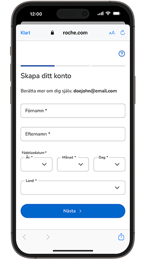 Skärmdump av e-postverifieringsskärmen.