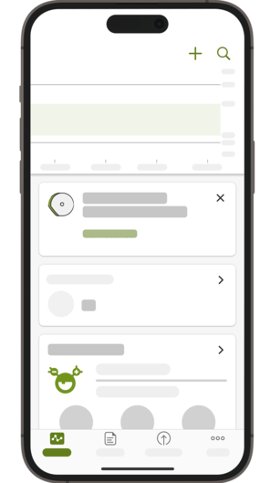 Skärmdump av mySugr-appens hemsida med CGM-anslutningswidgeten.