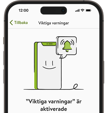 Skärmdump av mySugr appen som visar beskrivningen av Viktiga varningar.